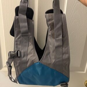 Durable Gray and Blue Dog Carrier Harness with handle Size L